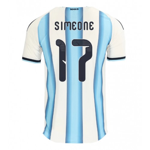 Stroje piłkarskie Argentyna Giuliano Simeone #17 Koszulka Podstawowej MŚ 2026 Krótki Rękaw